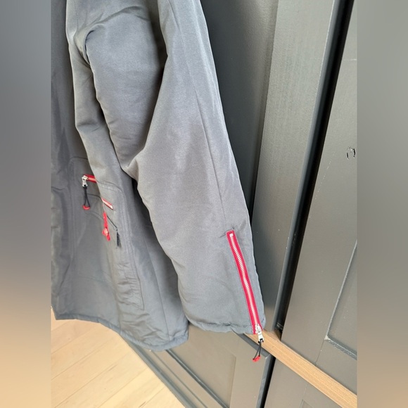 Maeve by Anthropologie Sporty Utility Dark Grey Hooded Coat Fur Interior •M• NWT - Picture 11 of 11